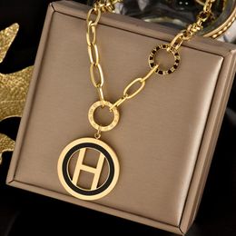 indian steel UK - Fashion Simple letter alphabet H pendant necklace for women gold sliver rose color clavicle chain jewelry Gift232a