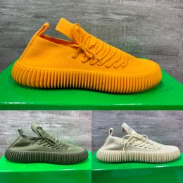 2022 Men d'￩t￩ Catwalk Nouvelles chaussures Ripple Sneakers Highs Quality Flying Woven TPU Bottom Bottom Cane respirant Cane sucre Orange Khaki Botega Chaussure masculine confortable 38-46 B2 #