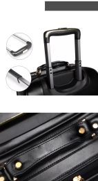 horizon Famous Designer Metal Luggage Aluminum Alloy CarryOns Rolling16 Thicker Travel Suitcase Protgage Suitcase High Strength Bag leather