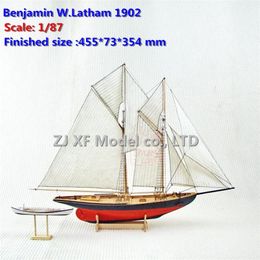 NIDALE model Scale 1 87 classics sail boat Benjamin W Latham 1902 wooden kit 220715