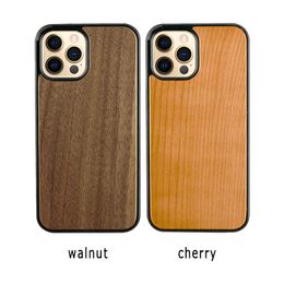2023 New Products Beautiful Laser Engraving Cell Phones Cases Blank Wood TPU Frame Phone Cover Cases For iPhone 13 Apple 12 Pro max