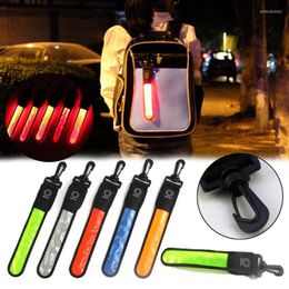 Keychains LED Glowing Luminous Reflective Backpack Hanging Light Night Safety Alert Hand Strap Wristband Outdoor Sports Armband Enek22