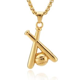 Pendant Necklaces Stainless Steel Fashion Teen Sporty Cross Baseball Necklace Multicolor Chain Charm Jewellery Gifts For Men And WomenPendant