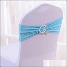 Sashes Chair Ers Home Textiles Garden Ll Spandex Lycra Wedding Chairs Er Sash Bands Party Birthday Buckle Dh7Vm