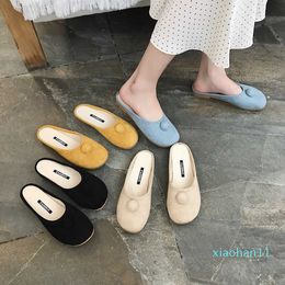 Half 2019 Woman Level With Other Clothes Student One Pedal Dawdler Cool Slipper Fashion Tide Chic Slim Contracted Ins