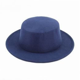 Vintage Small Brim Hats Women Men Felt Fedora Hat Flat Top Hat Woman Fedoras Man Autumn Winter Cap Women's Men's Caps Party Christmas