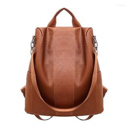 Outdoor Bags 2022 Woman Anti-theft Backpack Bag Casual Wild Soft Leather Dual-use Small Rucksack Trend Shoulder #1219