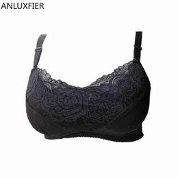 X9031 Sile Breast Bra Mastectomy Bra Red Lace Pocket Bra 95C for Fake Breast Forms Prosthesis Cancer Lingerie Plus Size T220726