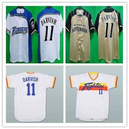 Chen37 Custom 11 Yu Darvish Hokkaido Nippon-Ham Fighters Jerseys Baseball Yellow White Alternate Stitched Any Name Number Shirts Cheap Good