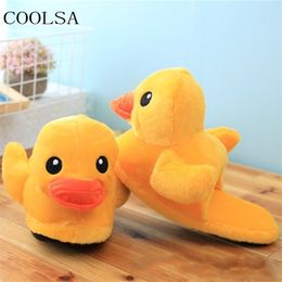 Mens Winter Plush Slippers Cartoon Duck Animal Cotton Shoes mens Fur Slides Indoor Warm Home Slides Male Furry Flip Flops New 201026