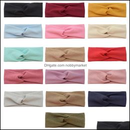 Headbands Hair Jewellery Comfortable Breathable Women Yoga Hairband Solid Colour Cross Knotted Elastic Headband Girls Headwear Pography Props D