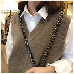 Women's Vests 2022 Spring Women Loose V Neck Pullover Sleeveless Office Ladies Casual Soild Colour Knitted Woman Clothes Sweater Vest