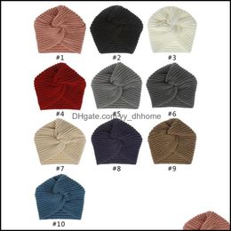 Beanie/Skl Caps Hats Hats Scarves Gloves Fashion Accessories Winter Women Girl Warm Knitted Beanie Solid Colour Tur Dhu3E
