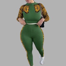 Women's Plus Size Tracksuits Clothing 5XL Streetwear 2 Piece Sets Womens Outfits Long Sleeve Crop Top Set Leggings Tracksuit Wholesale DropW