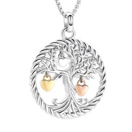 Pendant Necklaces Cremation Jewelry Tree Of Life Heart Urn Necklace For Ashes Memorial Locket Women/MenPendant