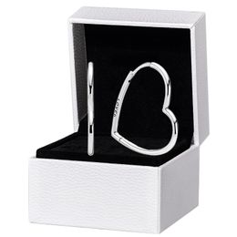 Heart Hoop Earrings Original box for Pandora 925 Sterling Silver Women Wedding Love Earring