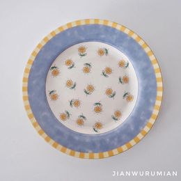 Dishes & Plates Kitchen Ceramic Creative Plate Japanese Serving Porcelain Dinner Dessert Nordic Assiette Ceramique Cheese DL60PZ