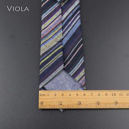 Floral Plaid Striped Soft Neck Tie 6.5cm Quality Comfortable Cotton Linen Necktie Business Tuxedo Men Cravat Accessory