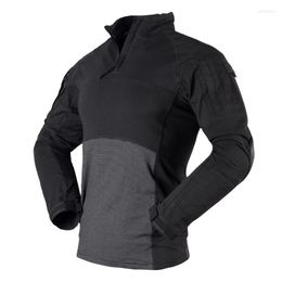 Men's Polos Knitted LS Long Sleeve Strech Soft Handfeeling Cotton Black Tactical Combat Shirt For MenMen's Men'sMen's Mild22