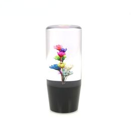 Universal Extend Gear Shift Knob Acrylic Bubble Car Shift Handle Flower Transparent 10cm Resin