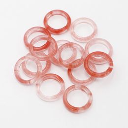 6mm Natural Stone Cherry Quartz Rings Unisex Created Circle Finger Reiki Jewellery Gifts
