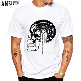 Fixed Gear Bike Skull Classic T-Shirt Summer Men Short Sleeve Road Bicycle Sport Man White Casual Tees Vintage Boy Tops 220608