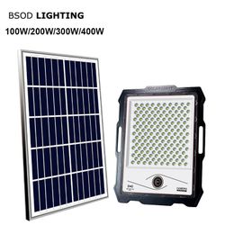 LED Solar Floodlights Powered Security Lights with Video Camera BSOD Street Motion Portable 100W 200W 300W 400W Lamp Outdoor PIR Remote Wifi CCTV Garden Lighting