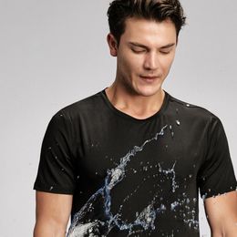 Men's T-Shirts Men Waterproof Breathable T-shirt Short Sleeve Cycling Hydrophobic Wrinkle ShirtsMen's
