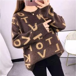 Women Sweater Knitwear O-Neck Designer Casual Pullover Female Knit Shirt Long Sleeve Jumper Pullover CC Cardigan