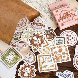 Gift Wrap 46Pcs/box Letters From Autumn Decorative Stickers Diy Bottle Box Cookie Bag Scrapbooking Sticker Label Gifts For Children