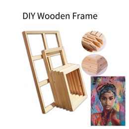 Wooden Frame Home Decor DIY Natural Wood Photos Frame Canvas Painting Frame Poster Hanger for Bedroom Decoration 201211