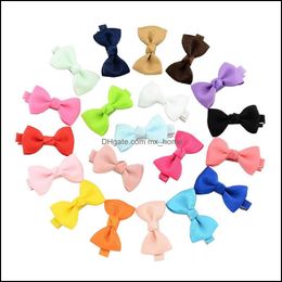 Baby Girls Small Bowknot Barrettes Hairgrips Solid Ribbow Bow Safety Hairclips Hairpin Kids Hair Accessories Beautif Huilin C92 Drop Deliver