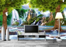 Customise Mural on the wall wallpaper murals Big tree scenery 3D TV sofa background living room wallpaper for bedroom walls home decor papel de parede