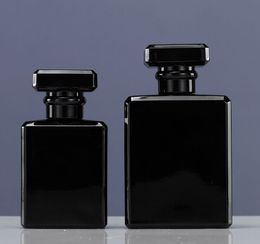 50ml 100ml Square Glass Perfume Empty Bottle with Atomizer&Acrylic Cap For Travel Set