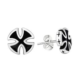 stud earrings for men retro hipster creative cross non-allergic black earrings Men's personality drop rubber ear jewelry