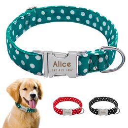 Personazlied Dog Collar Customised Pet Collar Nylon Antilost Nameplate Tags Collars Free Engraved For Small Medium Large Dog 220610