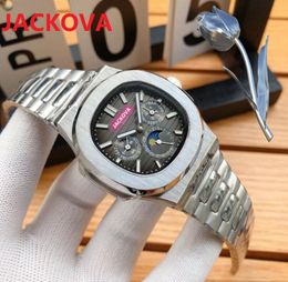 Top quality 5A designer luxury watches 316L steel band Automatic winding mechanical moon watch date display Movement waterproof Wristwatches wholesale and retail