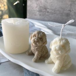 3D Teddy Puppy Silicone DIY Dog Wax Candle Making Soap Resin Clay Mould Christmas Gift Craft Supplies Home Decor 220629