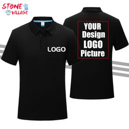 Embroidery Custom Summer Men s Polo Shirt Casual Short Sleeve Personal Company Group Print Fashion Solid Color Clothes 220722