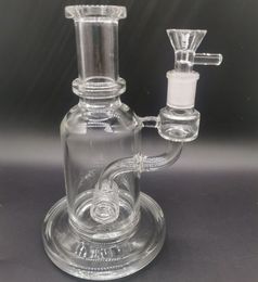 Clear Mini 6.5 inch Glass Water Bong Hookahs with Bowls Oil Dab Rigs Smoking Pipes