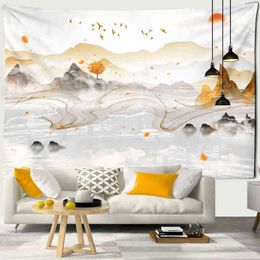 Tapestry Mount FujiJapan Tapestry Sun Moon Mountain Range Landscape Painting Wa