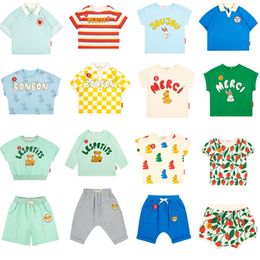 Korean Brand Kids Clothes Summer Boys T-Shirts Pants Cartoon Toddler Sweatshirt Girls Boutique Outfits Infant Baby Tees 220507