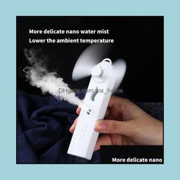 Other Home Garden Handheld Water Metre Fan Mti-Function Mini Spray Humidifier Usb Rechargeable Water-Supply Dh0N4