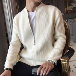 Sweater Coat Men Korean Fashion Zip Up Coat Men Casual Knitted Sweater Street Wear Tops Slim Fit YouTH CloTHes Mens L220801