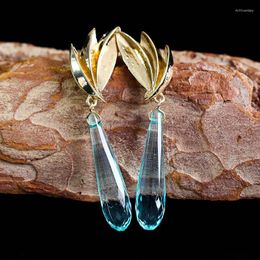 Dangle & Chandelier Elegant Water Drop Crochet Earrings For Women 2022 Fashion Crystal Bird Of Paradise Party Gift D321Dangle
