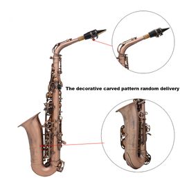 Professional Red Bronze Bend Eb E-flat Alto Saxophone Sax Abalone Shell Key Carve Pattern