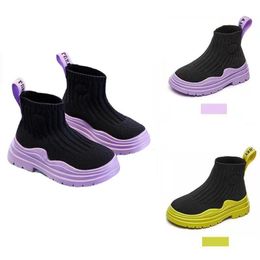 Boots Kids Sneakers Children Casual Shoes Slip-on Breathable Socks Non-slip Snow Boys Girls Sport Autumn WinterBoots