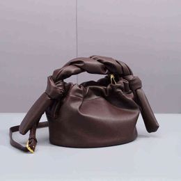 Women's bucket Fashion Korean Handbag Small Crossbody Bag Leather Women's Drawstring Rabbit Ear Barrel purse 220617
