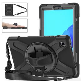 Tablet Cases For iPad 12.9 With Rotatable Kickstand and No Pencil Holder Design Anti-drop Shockproof Shoulder&Hand Strap Cover