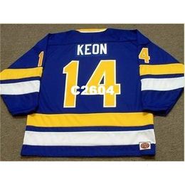 Chen37 Mens #14 DAVE KEON Minnesota Fighting Saints 1975 WHA RETRO Hockey Jersey or custom any name or number retro Jersey